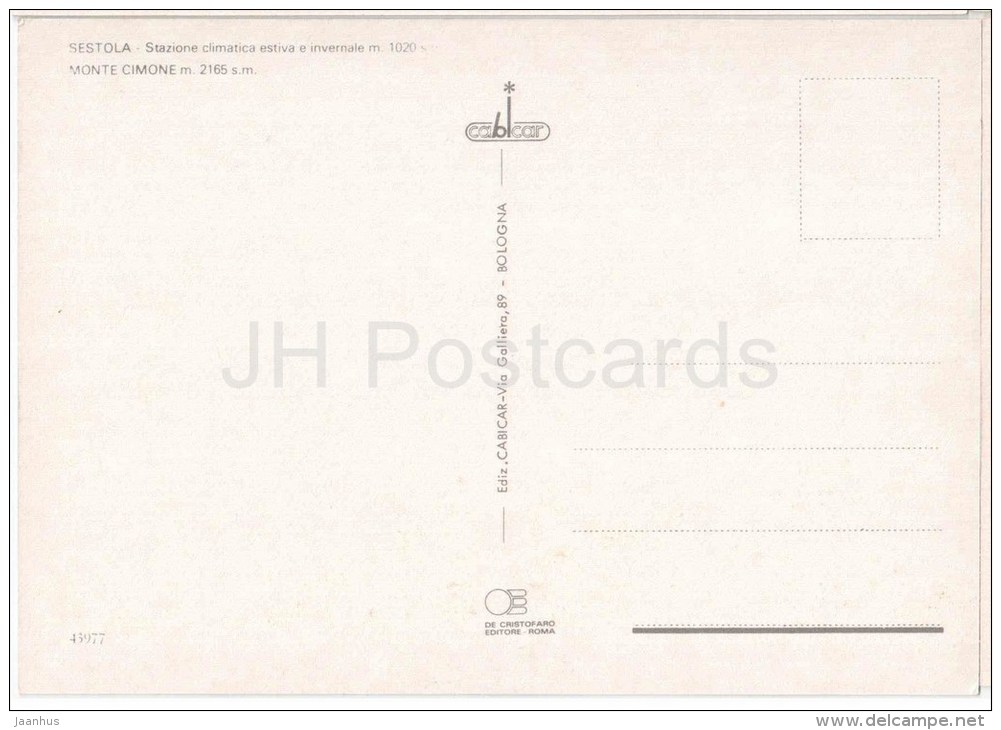 Stazione Climatica - Monte Cimone M. 2165 - Sestola - Modena - Emilia-Romagna - 43977 - Italia - Italy - Unused - Modena