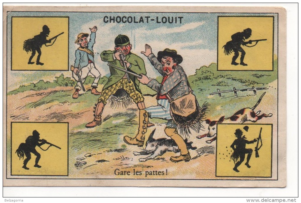 CHROMOS - CHOCOLAT LOUIT - Gare Les Pattes !  - Jeux D' Ombres Chinoises - Louit