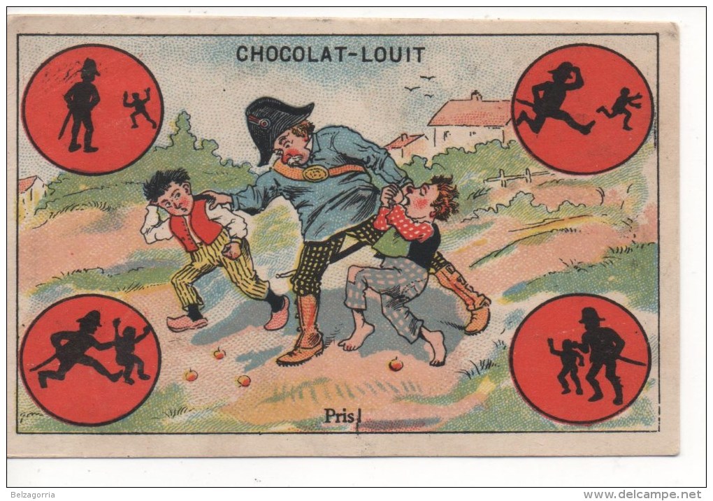 CHROMOS - CHOCOLAT LOUIT -  Pris !  - Jeux D' Ombres Chinoises - Louit