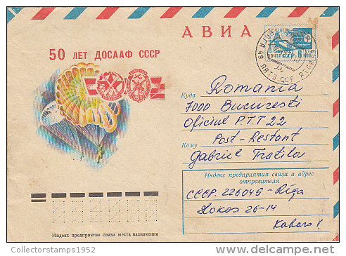 5624- PARACHUTTING, COVER STATIONERY, 1978, RUSSIA - Parachutespringen