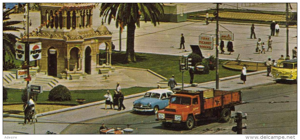 IZMIR - Konak, Platz Und Uhrturm, Lastwagen, Auto, Schiffe, Karte Um 1975 - Türkei