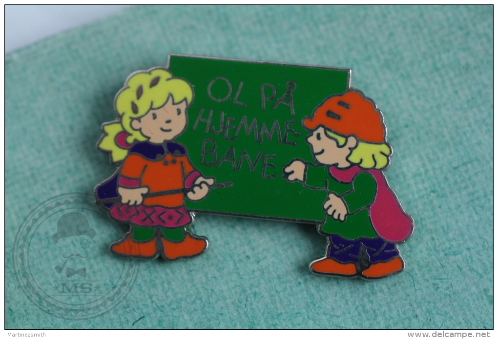 Lillehammer 1994 Olympic Games - Kristin And Hakon Mascots - Pin Badge #PLS - Jeux Olympiques