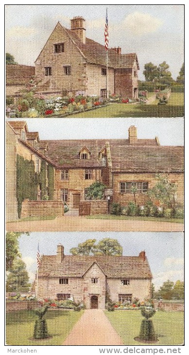 Three Views Of Sulgrave Manor (The Ancestral Home Of The Washingtons, The Family Of George Washington). - Northamptonshire