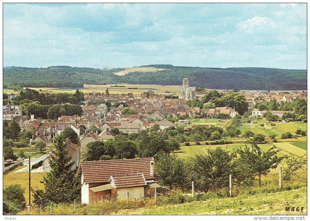 ESSOYES - TRES BEAU PLAN - COLORISE - D'UNE VUE GENERALE DU BOURG -  TOP !!! - Essoyes