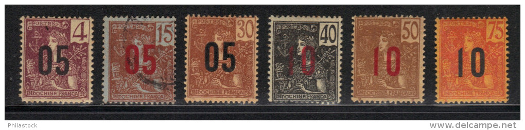 INDOCHINE N° 59 à 64 * & Obl. - Unused Stamps