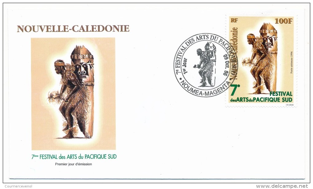 NOUVELLE CALEDONIE => 4 FDC => 1996 - 7eme Festival Arts / Danses Folkloriques / Sculptures / Peintres... - FDC