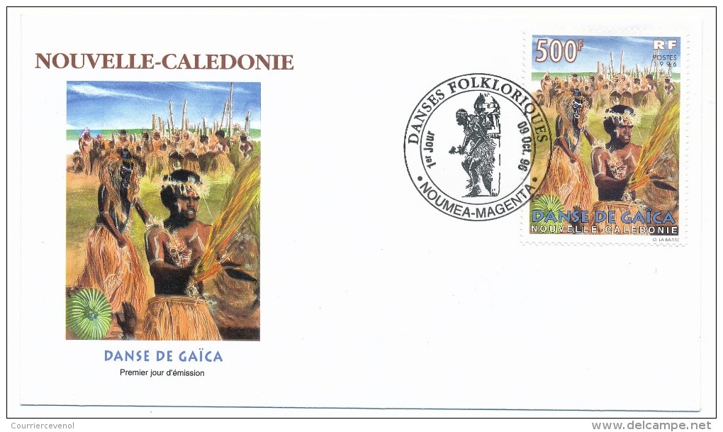 NOUVELLE CALEDONIE => 4 FDC => 1996 - 7eme Festival Arts / Danses Folkloriques / Sculptures / Peintres... - FDC