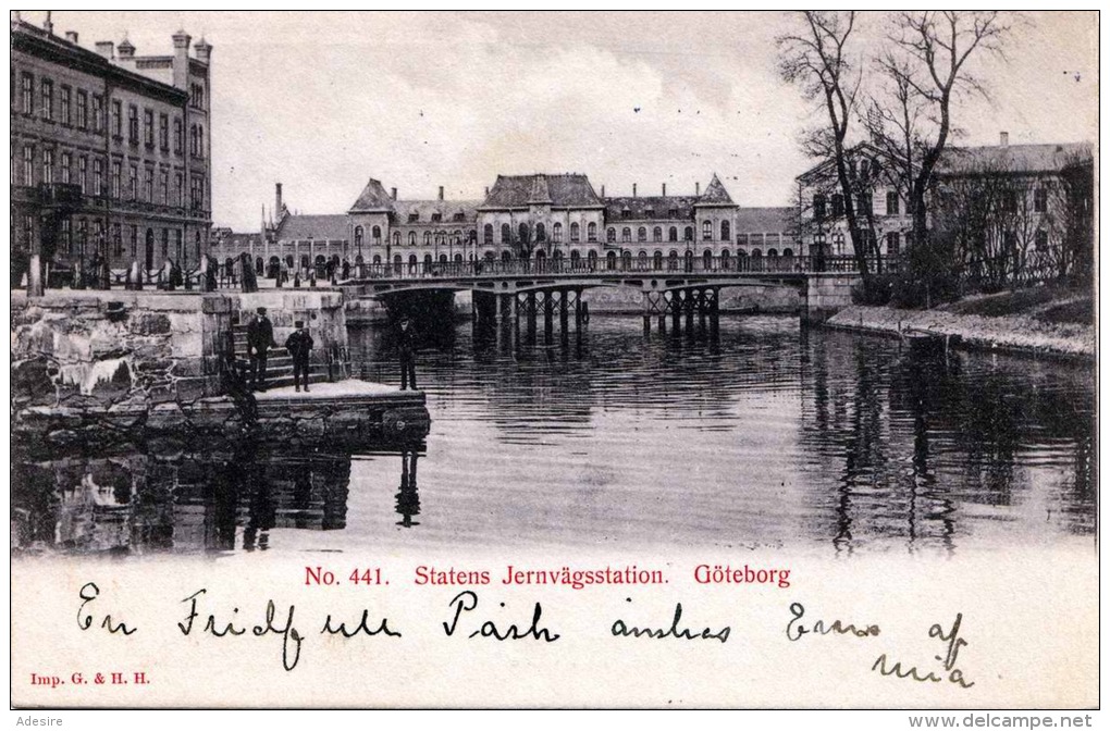 GÖTEBORG - Statens Jernvägsstation, Karte Gel.1906 - Schweden