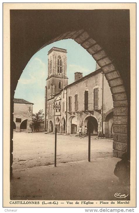 CASTILLONNES VUE DE L'EGLISE PLACE DU MARCHE - Sonstige & Ohne Zuordnung