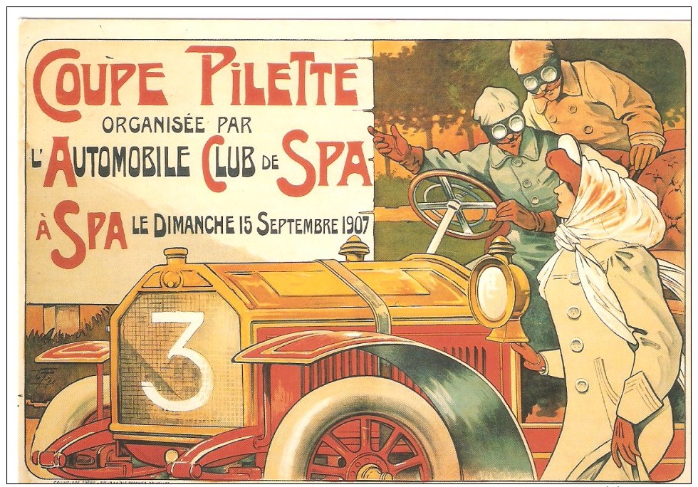 CP- Belgique - Spa - Reproduction Affiche Ancienne - Coupe Pilette - 1907 - Publicité