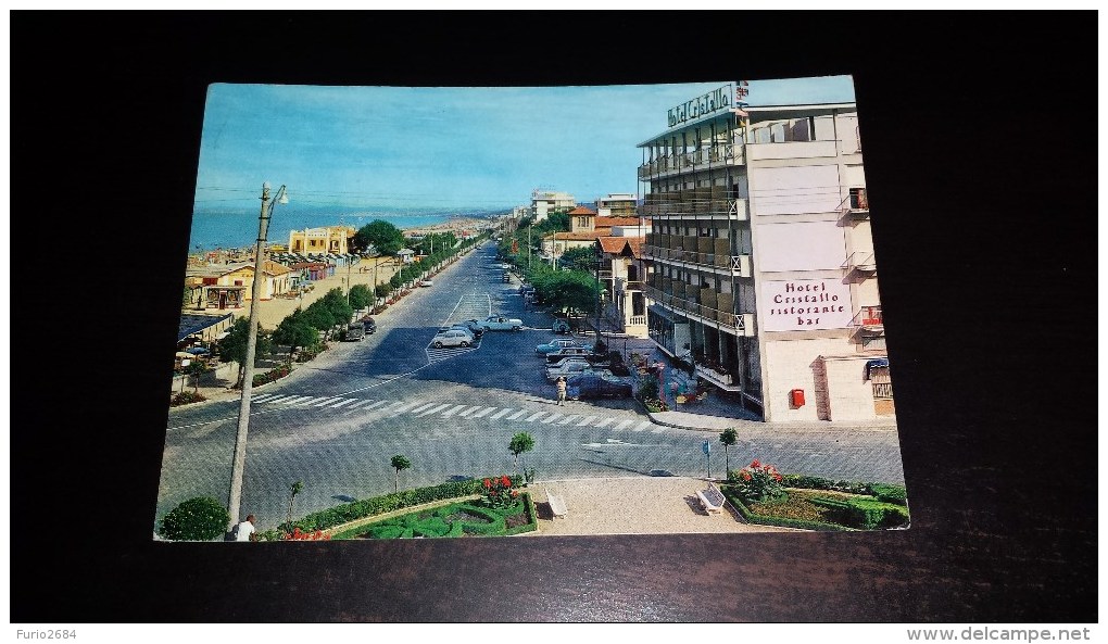 C-17874 CARTOLINA SENIGALLIA - SPIAGGIA E ALBERGHI SUL LUNGOMARE - HOTEL RISTORANTE CRISTALLO BAR - Senigallia