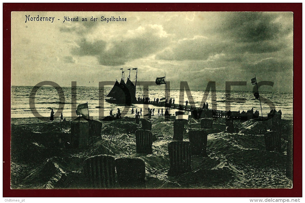 AURICH - NORDERNEY - ABEND AN DER SEGELBUHNE - 1905 PC - Aurich