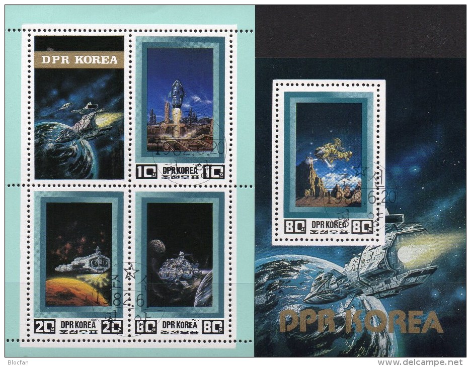 Mondkalender Vom richtigen Zeitpunkt&topic stamp 2244/5+Block 75-247 o 52€ Astronomie/Astrologie ms space sheet bf Corea