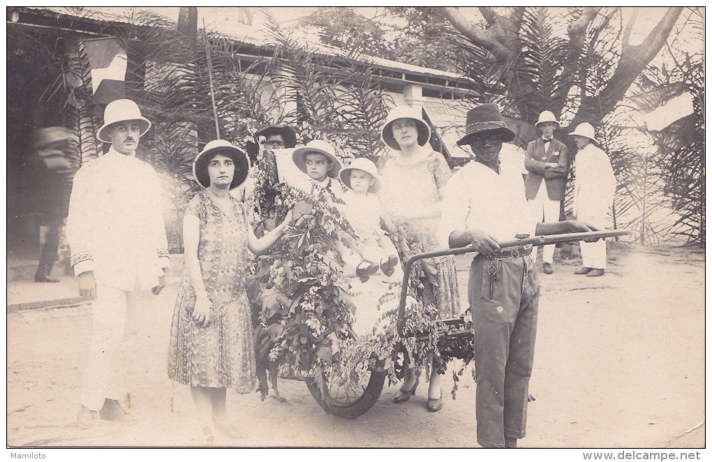 BRAZZAVILLE ( Carte Photo ) Fête De Pousse Pousse Fleuris En 1926 - Brazzaville