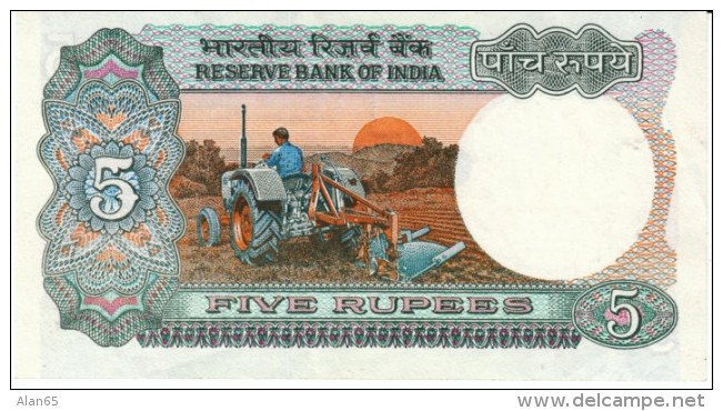 India #80l, 5 Rupee 1985-90 Banknote Currency - India