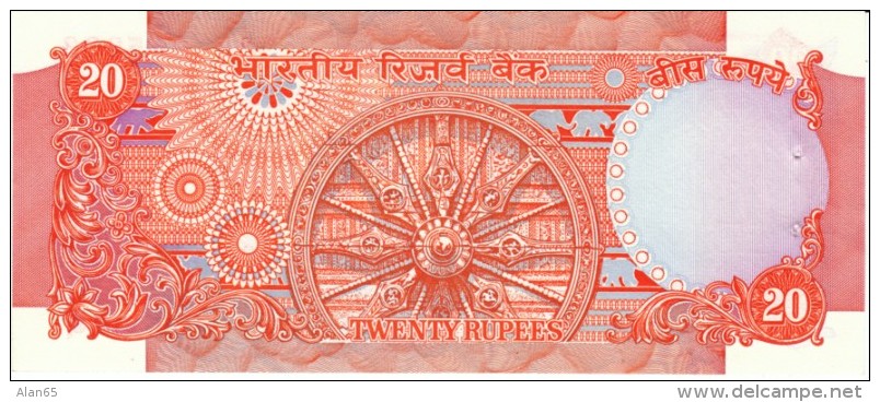 India #82g, 20 Rupee 19B5-90 Anknote Currency - India