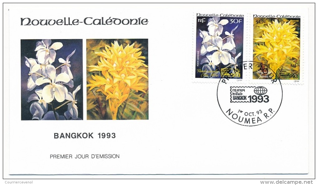 NOUVELLE CALEDONIE => 1 FDC => 1993 - Fleurs - Banghok 1993 - FDC