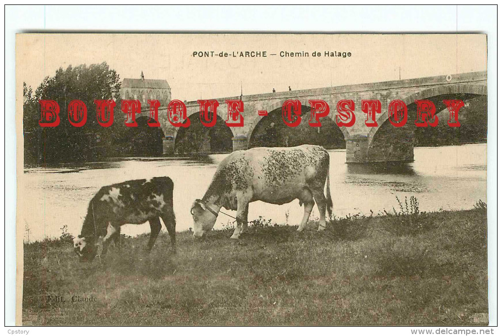 PRIX FIXE < VACHE - VACHES Au PATURAGE Et CHEMIN De HALAGE Pour PENICHE < DOS SCANNE - Kühe