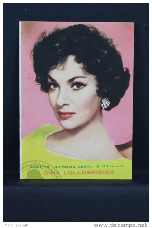 Vintage 1962 Double Small Calendar - Cinema/ Actors Topic: Actress Gina Lollobrigida - Spanish Advertising - Tamaño Pequeño : 1961-70