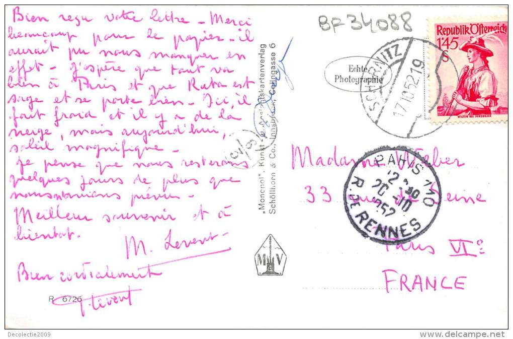 BF34088 Scharnitz Tirol Monopol Austria  Front/back Scan - Scharnitz