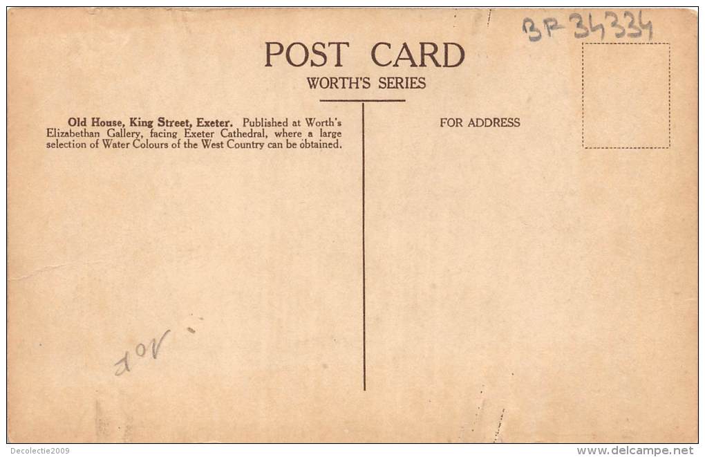 BF34334 Old House King Street Exeter Uk  Front/back Scan - Exeter