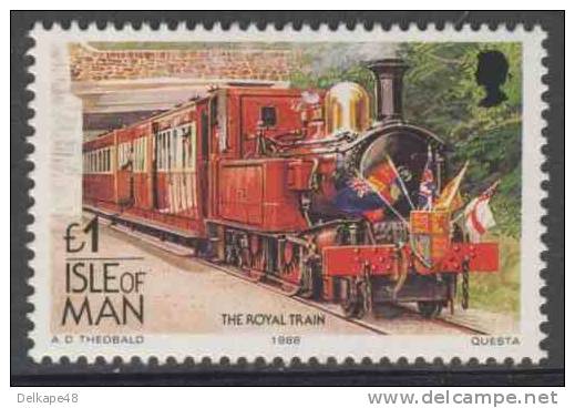 Isle Of Man 1988 Mi 384 YT 384 ** I.M.R. No. 11 "Maitland" Pulling Royal Train Of Queen Elisabeth II. (1963) / Sonderzug - Treinen