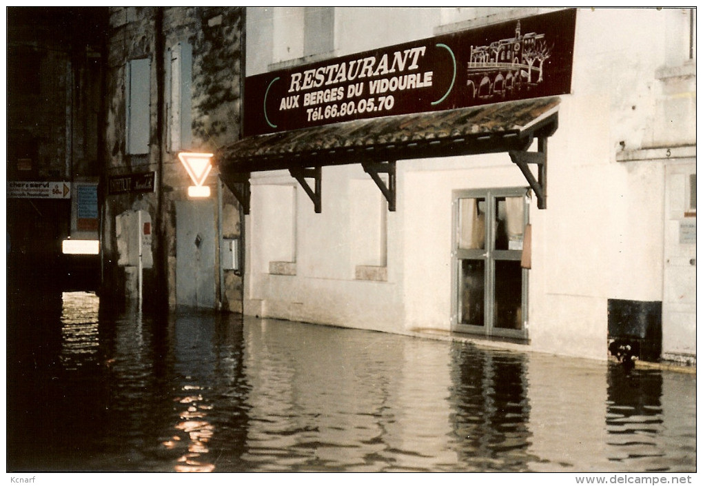 Vieille Photo Inondation De SOMMIERES Par Yves Mouret ( Original ) - Lieux