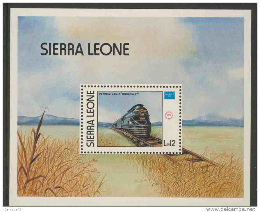 Sierra Leone 1986 B 46 - Mi 896 ** Pennsylvania “Broadway Limited” - “Ameripex” Int. Stamp Exh., Chicago - Treinen