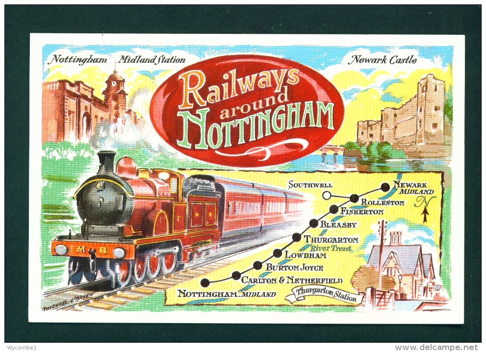 ENGLAND  -  Railways Around Nottingham  Unused Postcard As Scan - Nottingham