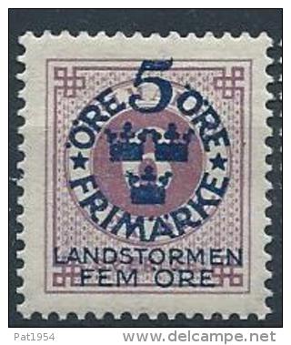 Suède 1916  N°80 Neuf* MLH Timbres Surchargés - Ungebraucht