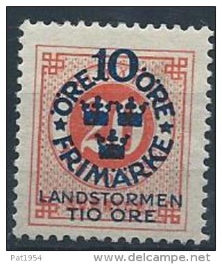Suède 1916  N°82 Neuf* MLH Timbres Surchargés - Neufs