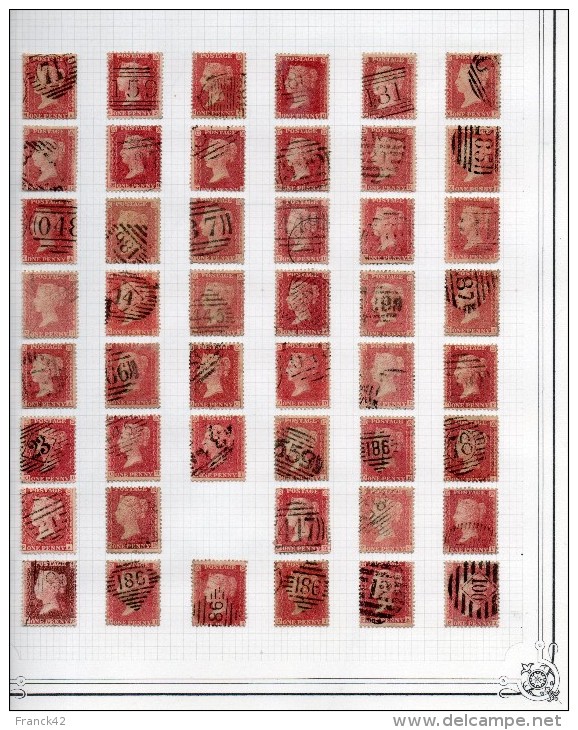 Grande Bretagne. One Penny. Victoria. Essai Reconstitution Planche Sur Feuille Yvert 45 Timbres - Gebraucht