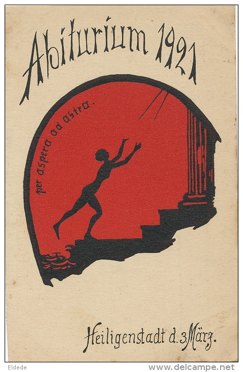 Heiligenstadt D.z. Marz. Abiturium 1921 Per Aspera Ad Astra Art Card Nude Woman - Heiligenstadt