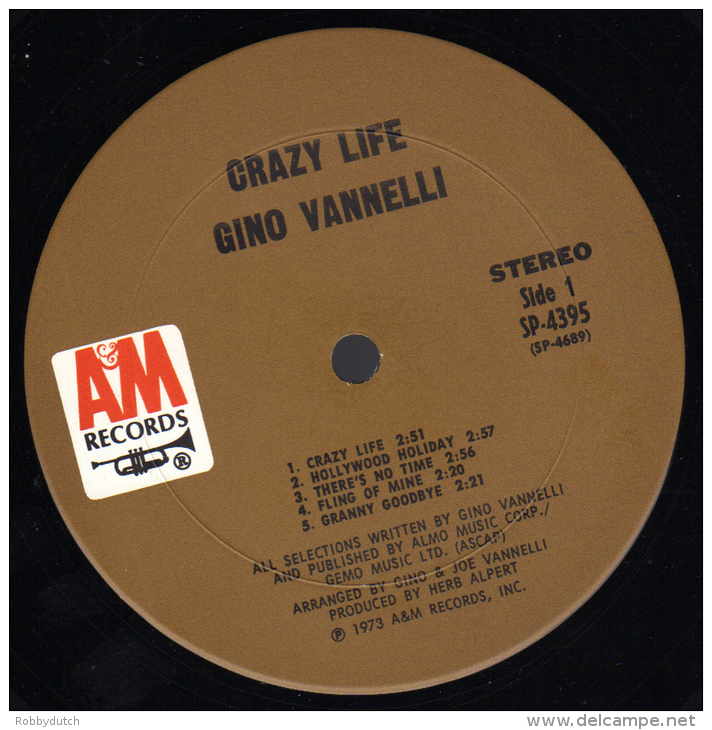 * LP *  GINO VANNELLI - CRAZY LIFE (USA 1973 EX-!!!) - Disco, Pop