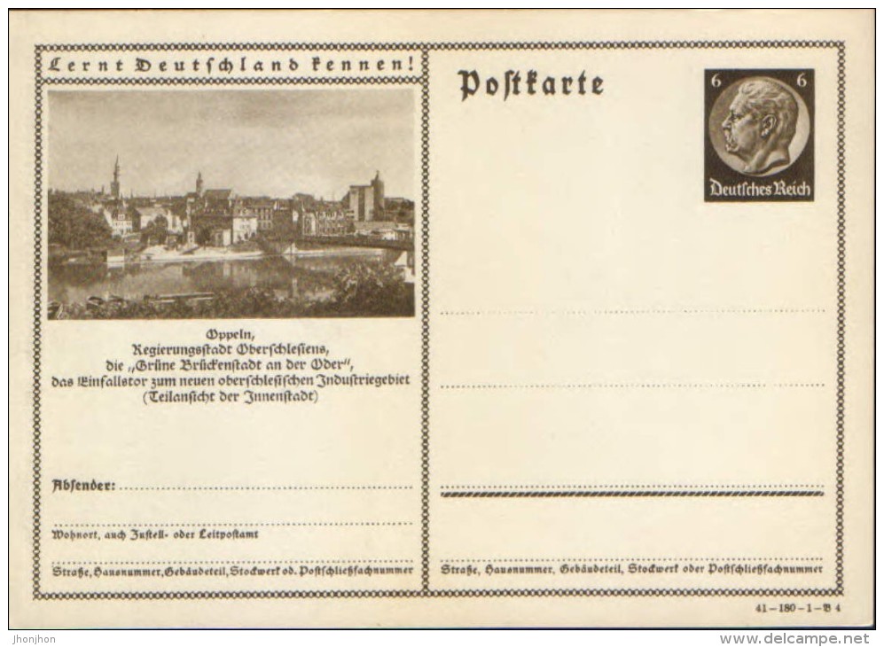 GERMANY/EMPIRE - Postal Stationery Postcard Unused - P236 ( 41-180-1-B4) - Oppeln - Other & Unclassified