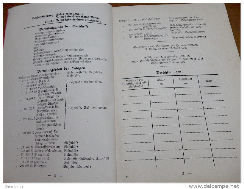 Deutsche Reichsbahn - Buch "Fahrdienstvorschriften" Ausgabe 1939 - Chemin De Fer