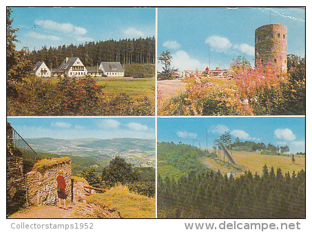 5889- HILCHENBACH- HOTEL, TOWER, PANORAMA, POSTCARD - Siegen