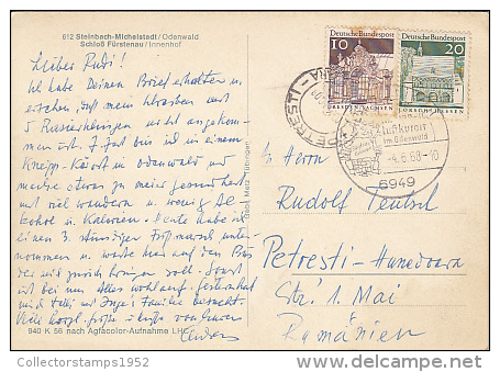 5895- MICHELSTADT- FURSTENAU CASTLE, COURT, POSTCARD - Michelstadt