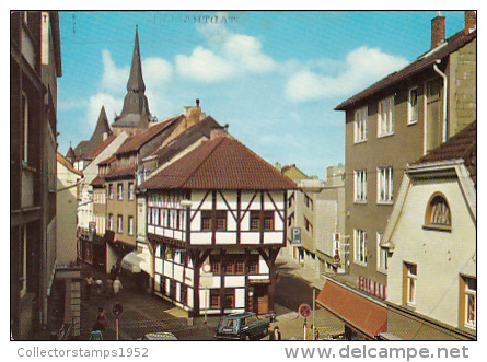 5904- RATINGEN- TRADITIONAL HOUSES, CAR, POSTCARD - Ratingen