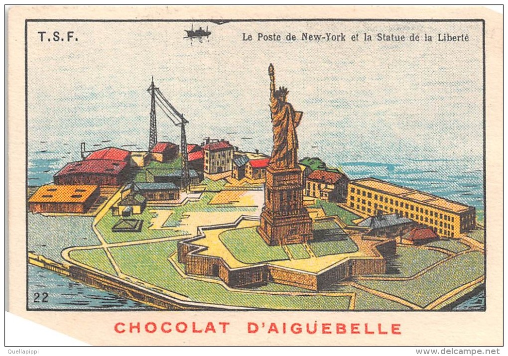 0294 "CHOCOLAT D'AIGUEBELLE -DONZERE - N. 22 - NEW YORK STATUA DELLA LIBERTA'" FIGURINA ORIGINALE - Cioccolato