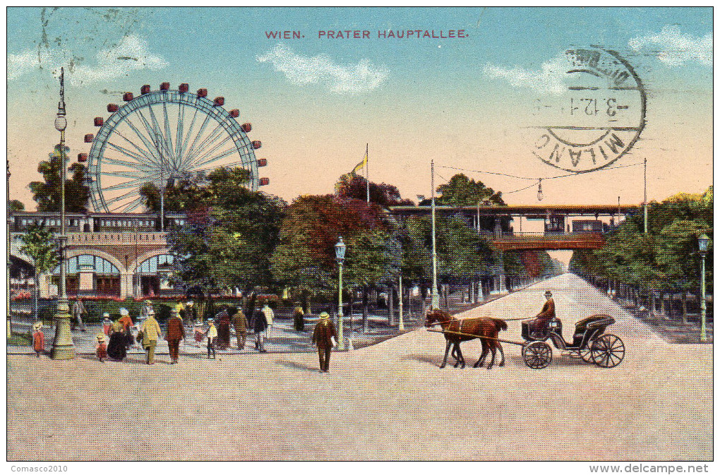 CARTOLINA D'EPOCA   WIEN PRATER HAUPTALL  BELLA E RARA VIAGGIATA NEL 1908 - Prater