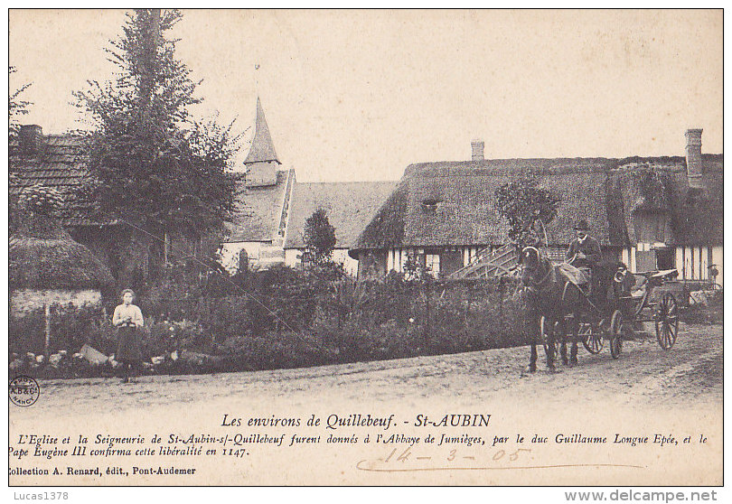 27 / SAINT AUBIN / L EGLISE ET LA SEIGNEURIE / TRES JOLIE CARTE - Saint-Aubin-d'Ecrosville