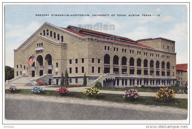 University Of Texas, Austin TX, Gregory Gymnasium Auditorium-c1940s Old Postcard - Austin