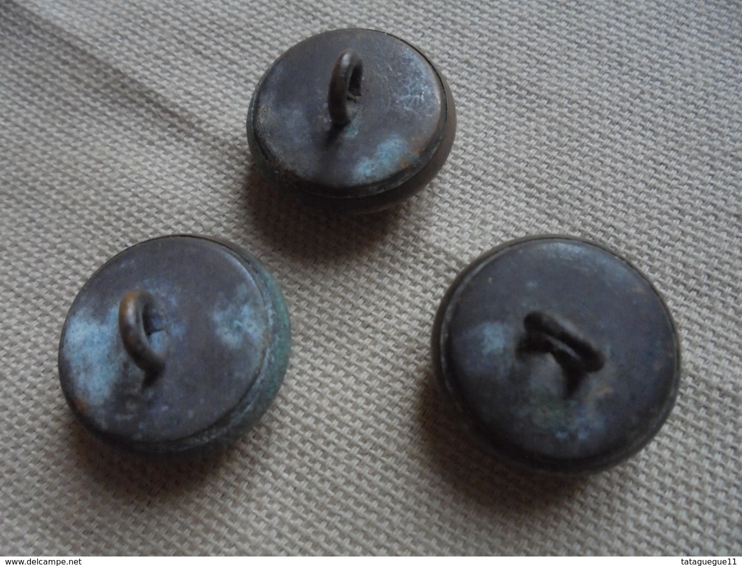 Ancien - Petit Lot 3 Boutons D'uniforme Militaire (dorés) - Buttons