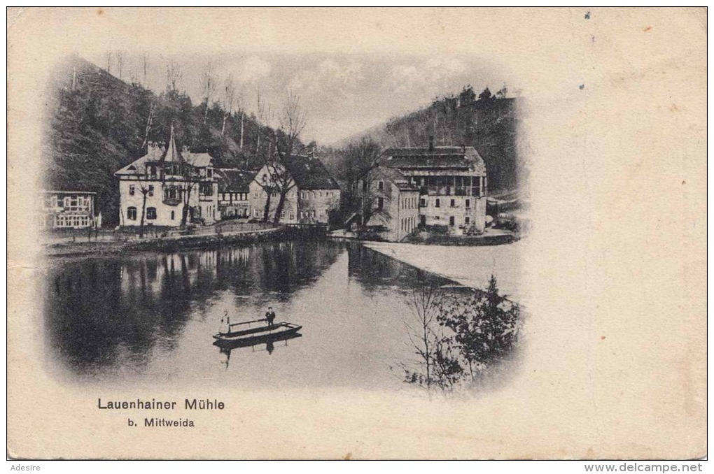 MITTWEIDA (Sachsen) - Lauenhainer Mühle, Gel.1912, Sonderstempel, 2fach Frankiert, Sehr Schöne Seltene Karte - Mittweida