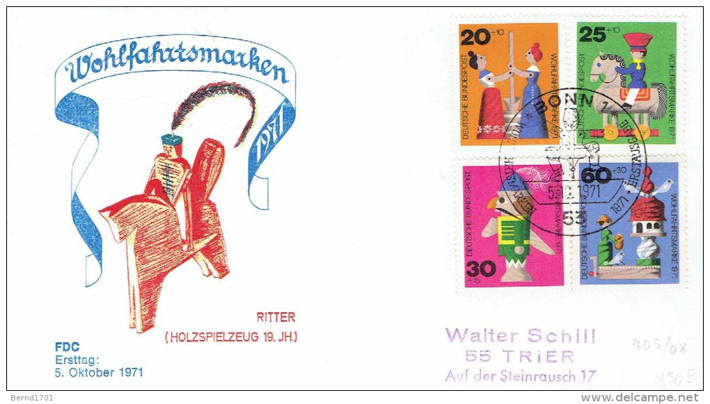 Germany   Mi-Nr 705/708 FDC (y770)- - 1971-1980