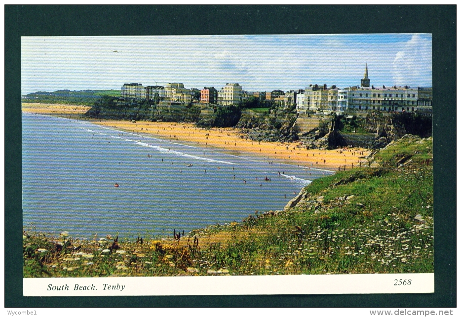 WALES  -  Tenby  South Beach  Used Postcard As Scans - Pembrokeshire