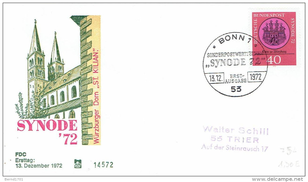 Germany   Mi-Nr 752 FDC (y774)- - 1971-1980