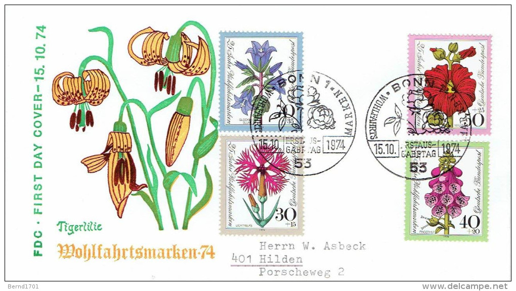 Germany   Mi-Nr 818/821 FDC (y779)- - 1971-1980