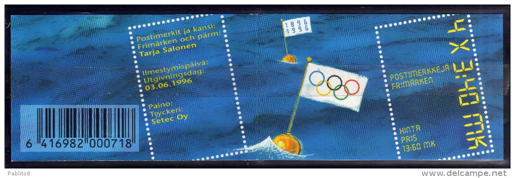 SUOMI FINLAND FINLANDIA 1996 OLYMPIC GAMES ATLANTA BOOKLET UNUSED GIOCHI OLIMPICI LIBRETTO NUOVO MNH - Carnets